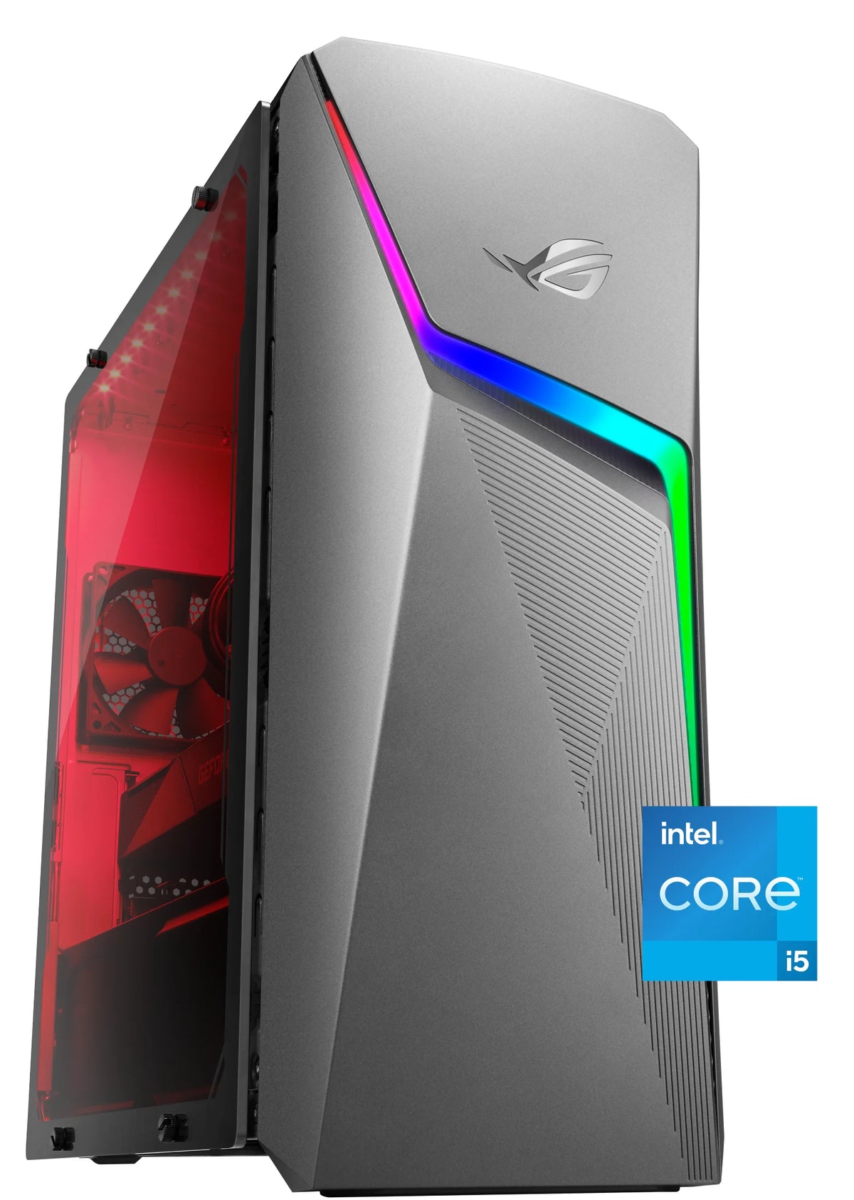 ROG Strix I5 3050 Desktop; ROG Strix Intel Core I5-11400F, NVIDIA Geforce RTX 3050 Graphics, 8GB RAM, 512GB SSD, Gray, Windows 11 Home, G10CE-WB553