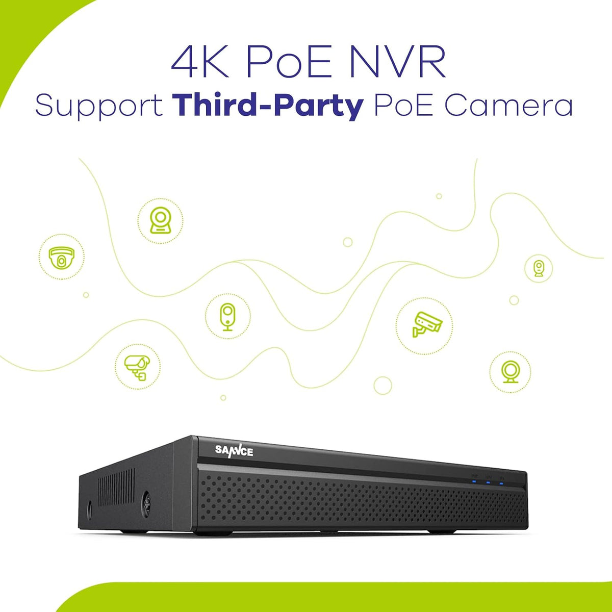 4K POE Security Camera System - 8CH 8MP NVR Recorder with 4PCS 5MP Outdoor Bullet Surveillance Cameras, Power over Ethernet, Easy Mobile Access with APP Alert(2Tb HDD)
