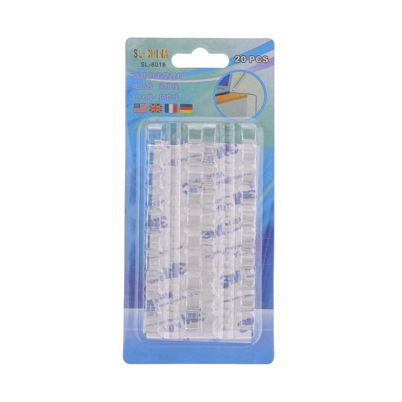 Self-Adhesive Cable Clips — 20-Pack