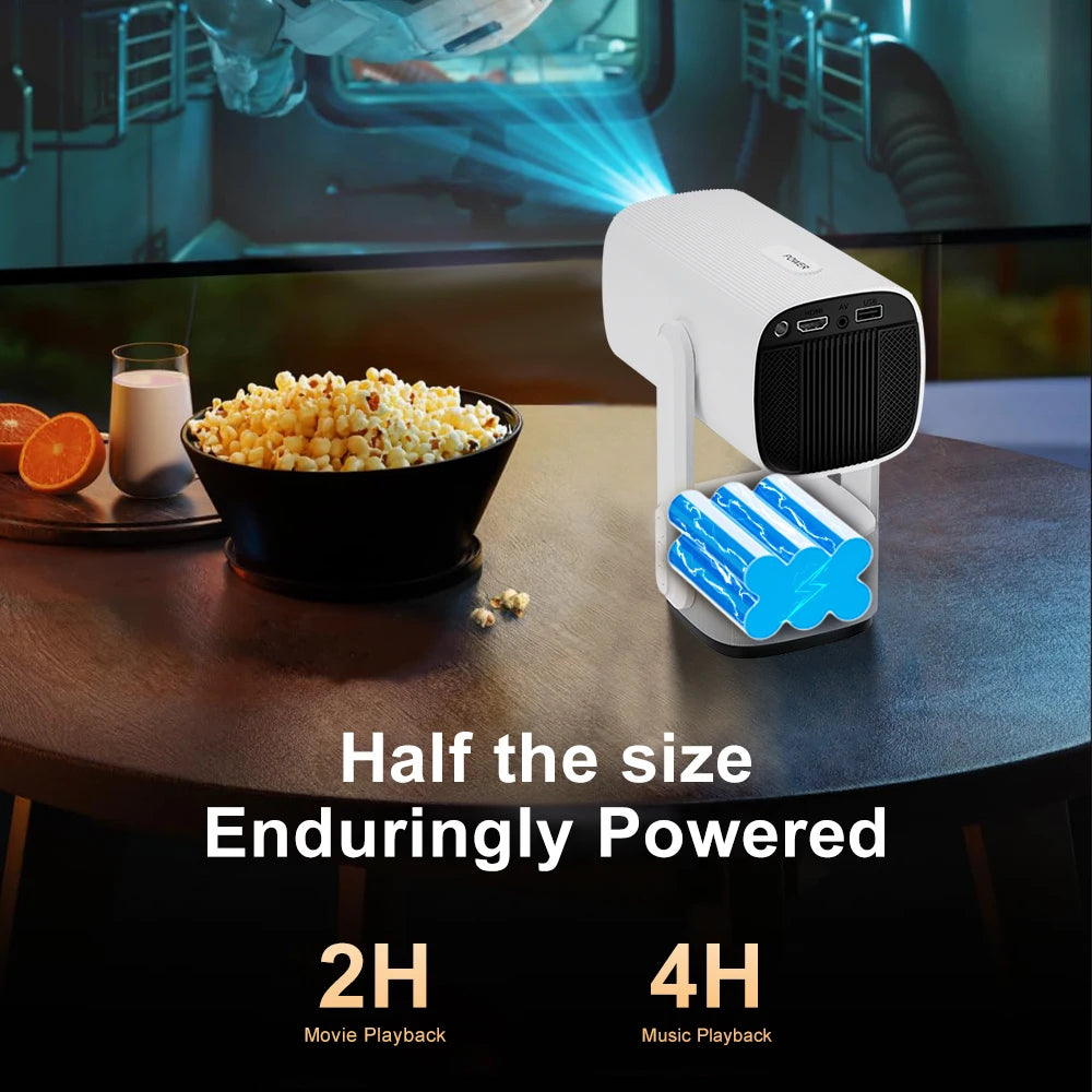 K2 Projector Built-In Battery LED Home Theater Free-Style for Samsung Xiaomi IOS Android Phone 720P Outdoor 1080P 4K