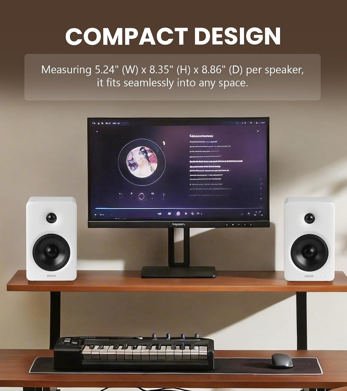 Edifier M90 Desktop Speakers — 100W RMS, White