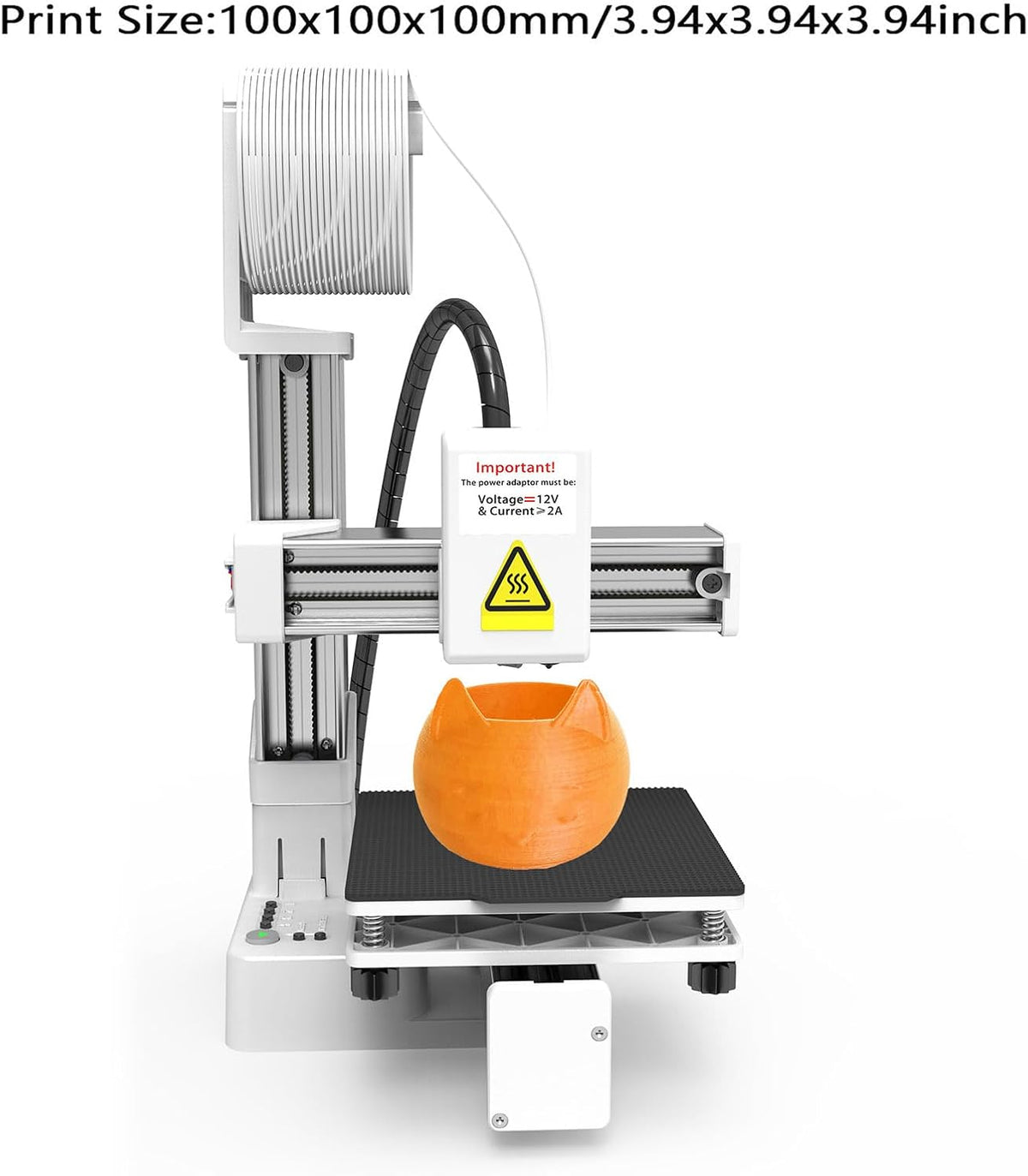 Compact FDM 3D Printer — 100 × 100 × 100 mm