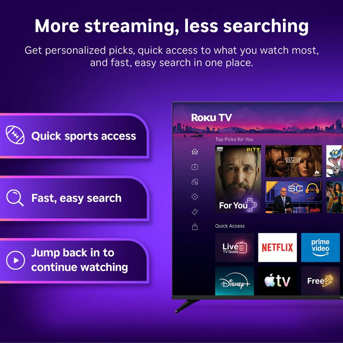 Roku 40" Select Series 1080P Full HD Smart Roku TV with Voice Remote Streaming Live Local News, Sports, & Movies