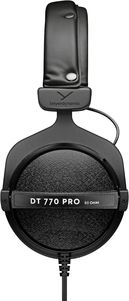 DT 770 Pro (80 Ohm), Closed-Back Studio Headphones, Black