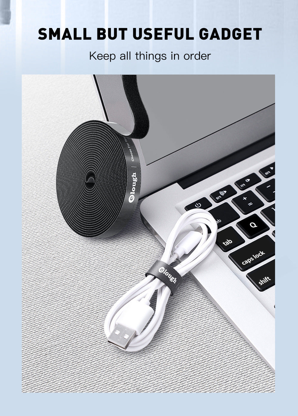 Reusable Hook-and-Loop Cable Tie Roll