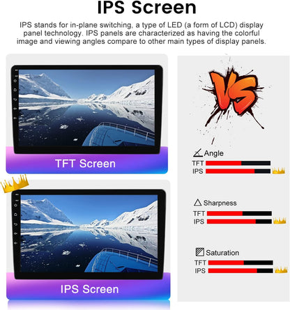 10 Inch Android 11 Head Unit Car Stereo Compatible with Carplay and Android Auto+4G SM Card Slot/Wifi+Gps+Bt, Double Din Car Radio Full AV Output(8Core,2+32G)