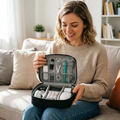 Layered Travel Tech Organizer