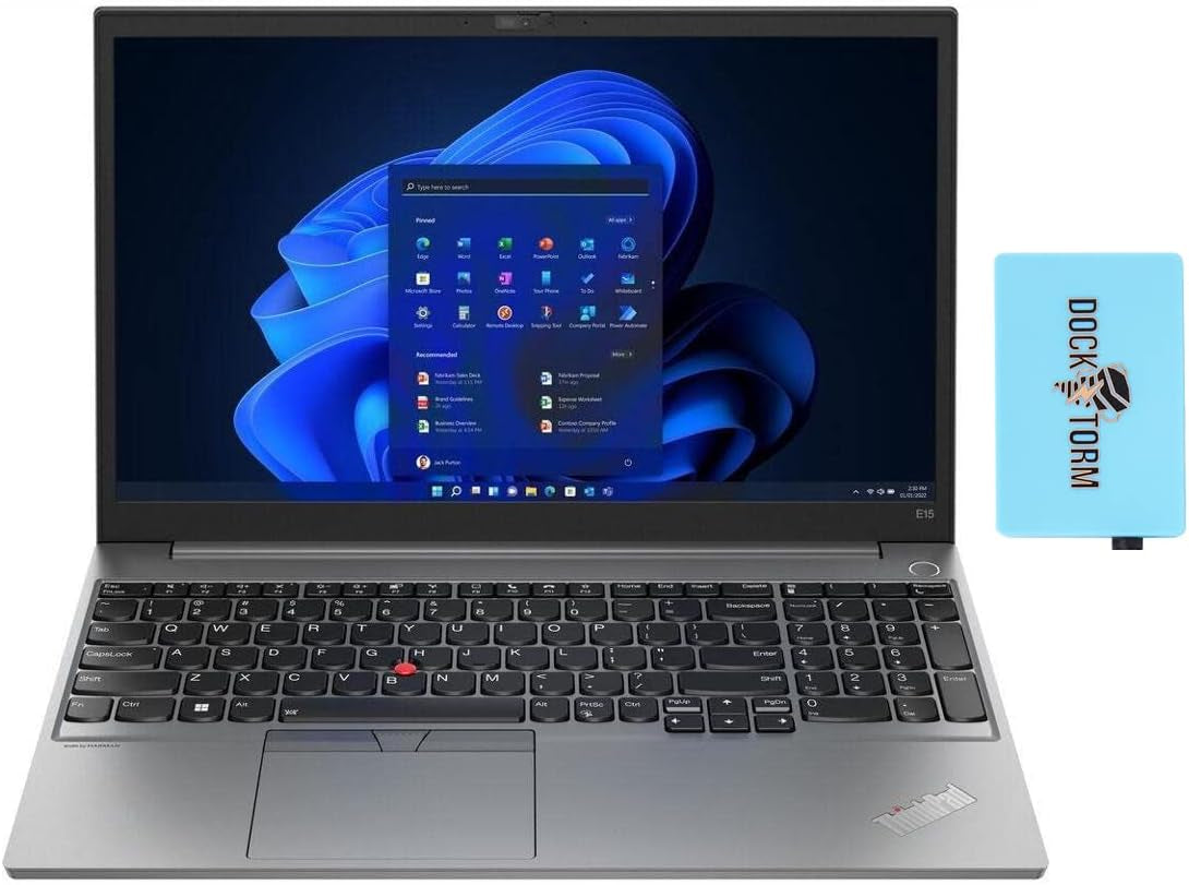 2022 Thinkpad E15 Gen 2 15.6" 60Hz Full HD IPS Laptop (Intel I5-1235U 10-Core, 16GB RAM, 512GB Pcie SSD, Intel UHD, Wifi 6, Bluetooth 5.2, HD Webcam, Win 10 Pro) with Hub