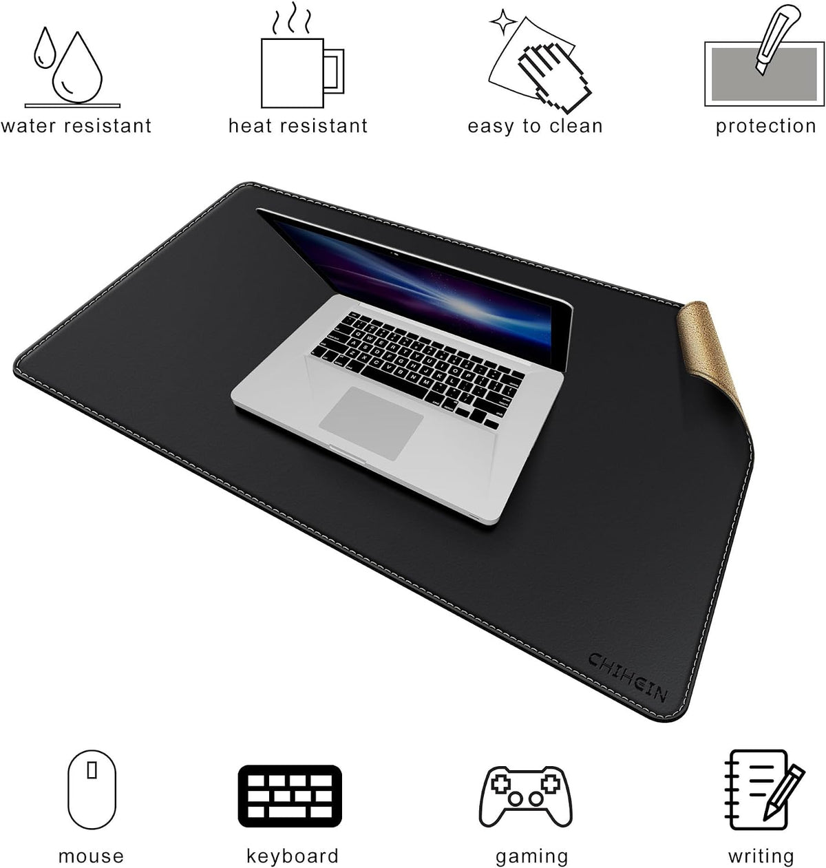 Chihein Cork & PU Leather Desk Mat — 32 × 20 in