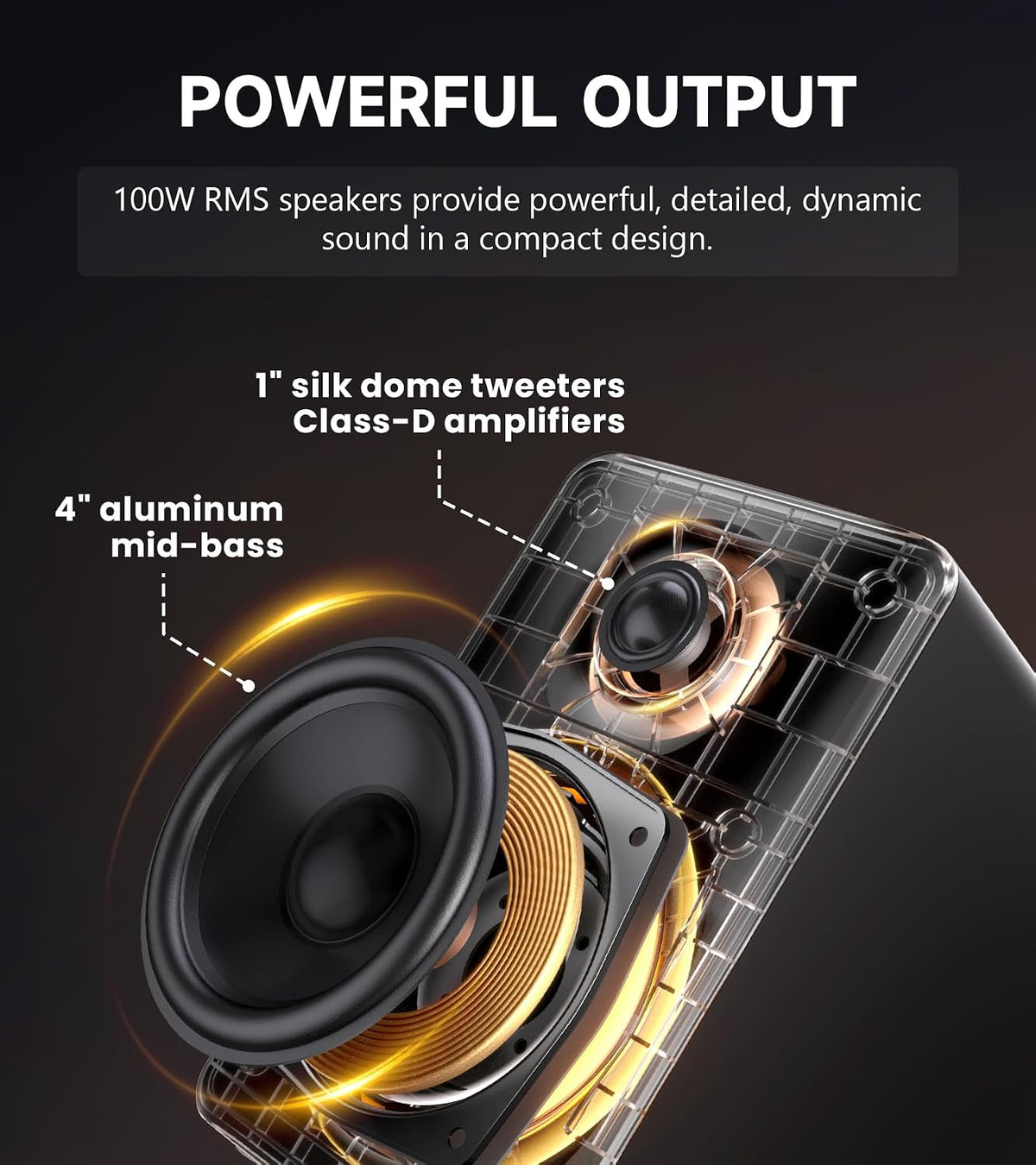 Edifier M90 Desktop Speakers — 100W RMS, White