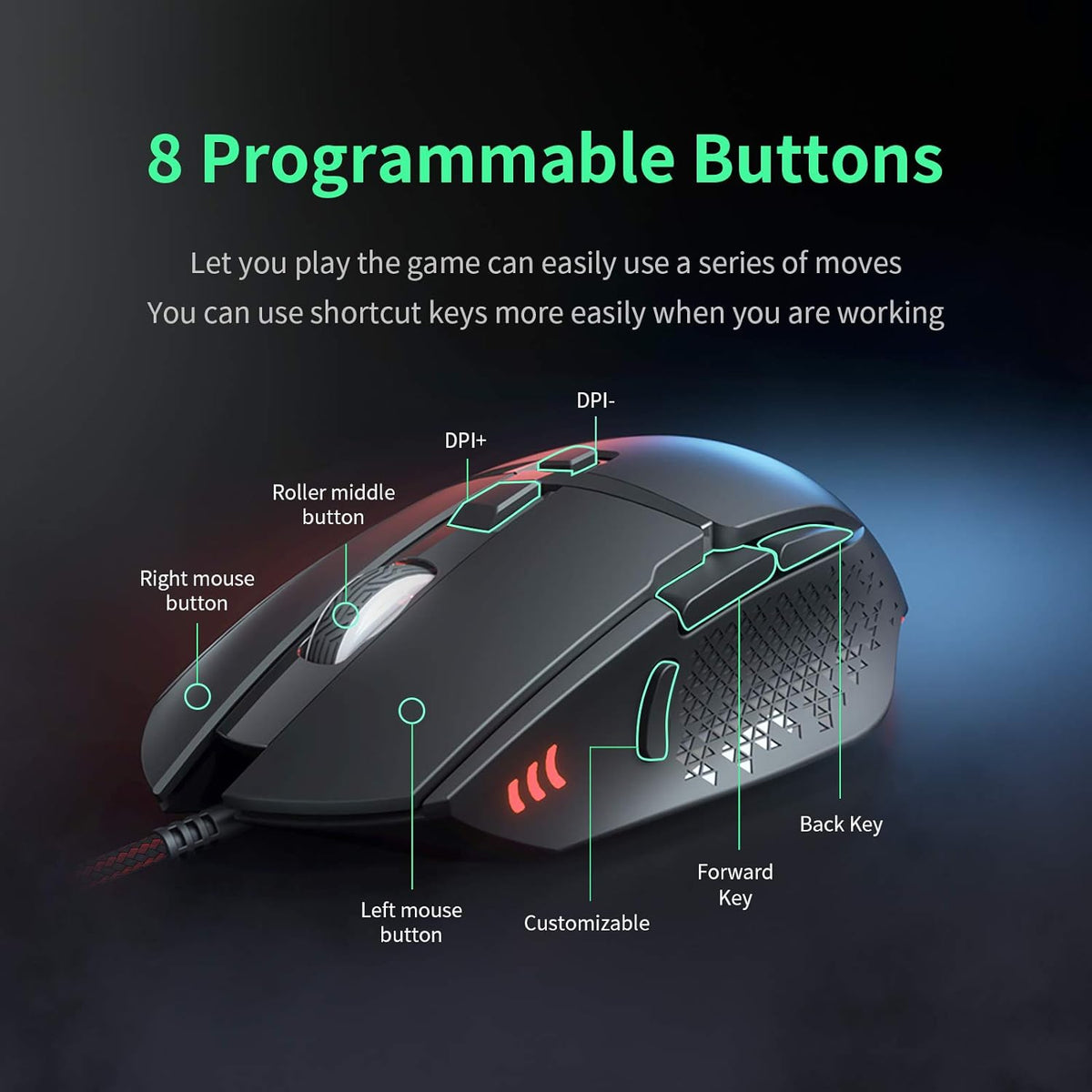 CYD C309 RGB Gaming Mouse — 7 Programmable Buttons