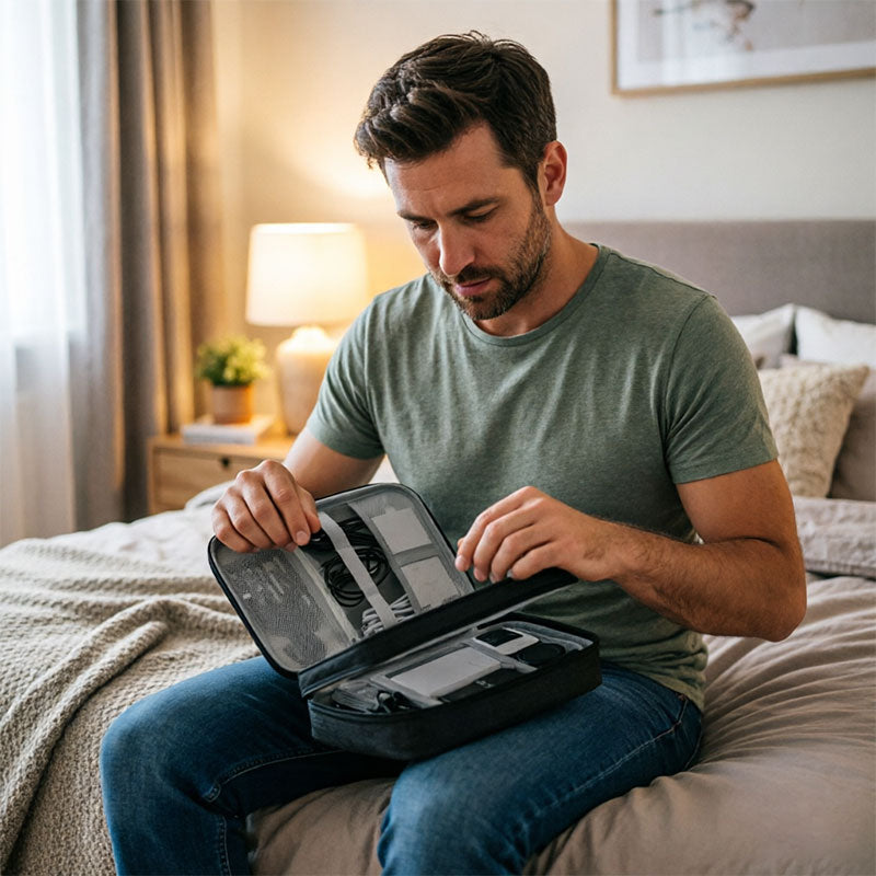 Layered Travel Tech Organizer