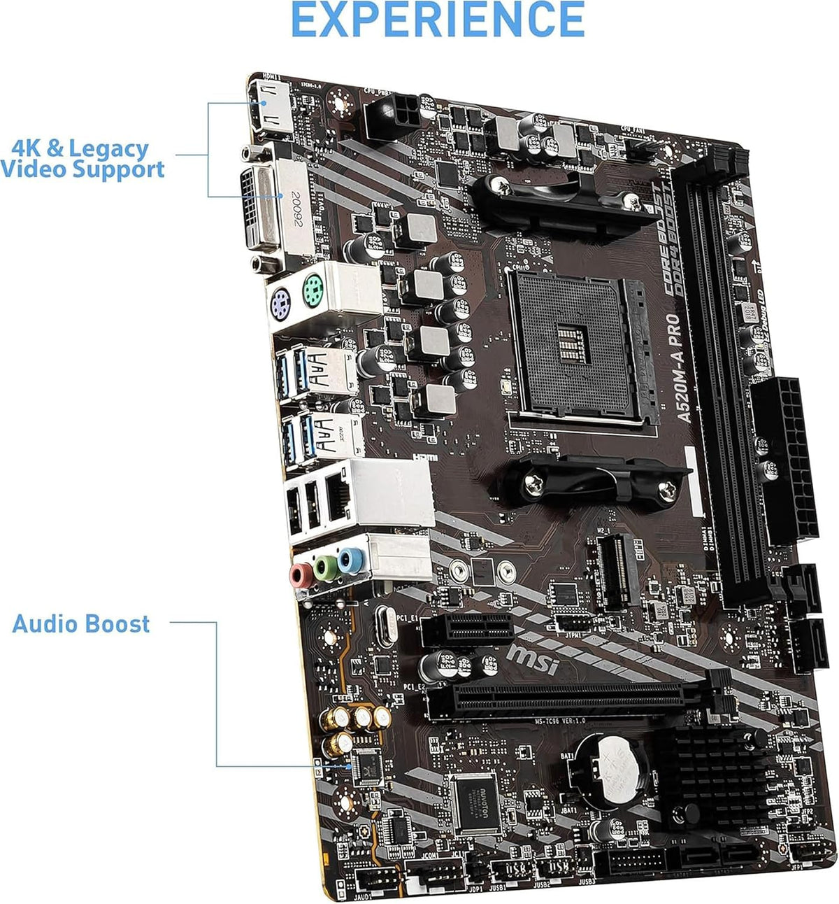 AMD Ryzen 5 5500 Unlocked Desktop Processor with MSI A520M-A PRO Gaming Motherboard (AMD AM4, DDR4, Pcie 4.0, Micro-Atx),