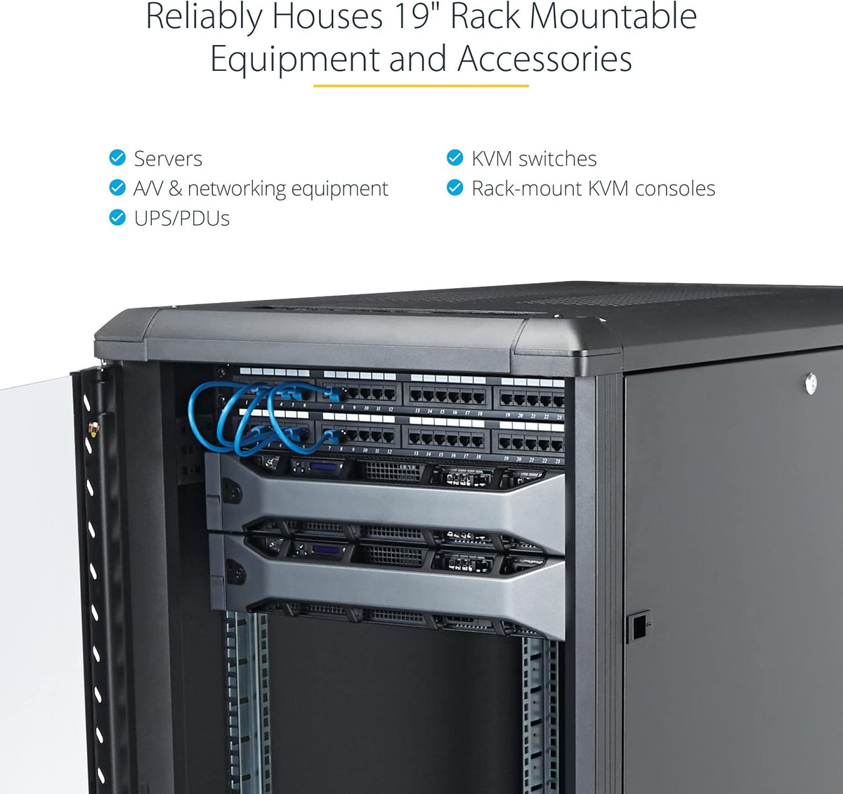 Startech 18U Enterprise-Grade Server Rack Cabinet, 19In Enclosed 4-Post Rack with 33In (83Cm) Mounting Depth and 1764Lb (800Kg) Weight Capacity