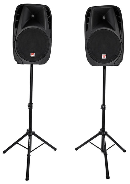 RPG2X15 Package PA System Mixer/Amp+15" Speakers+Stands+Mics+Bluetooth