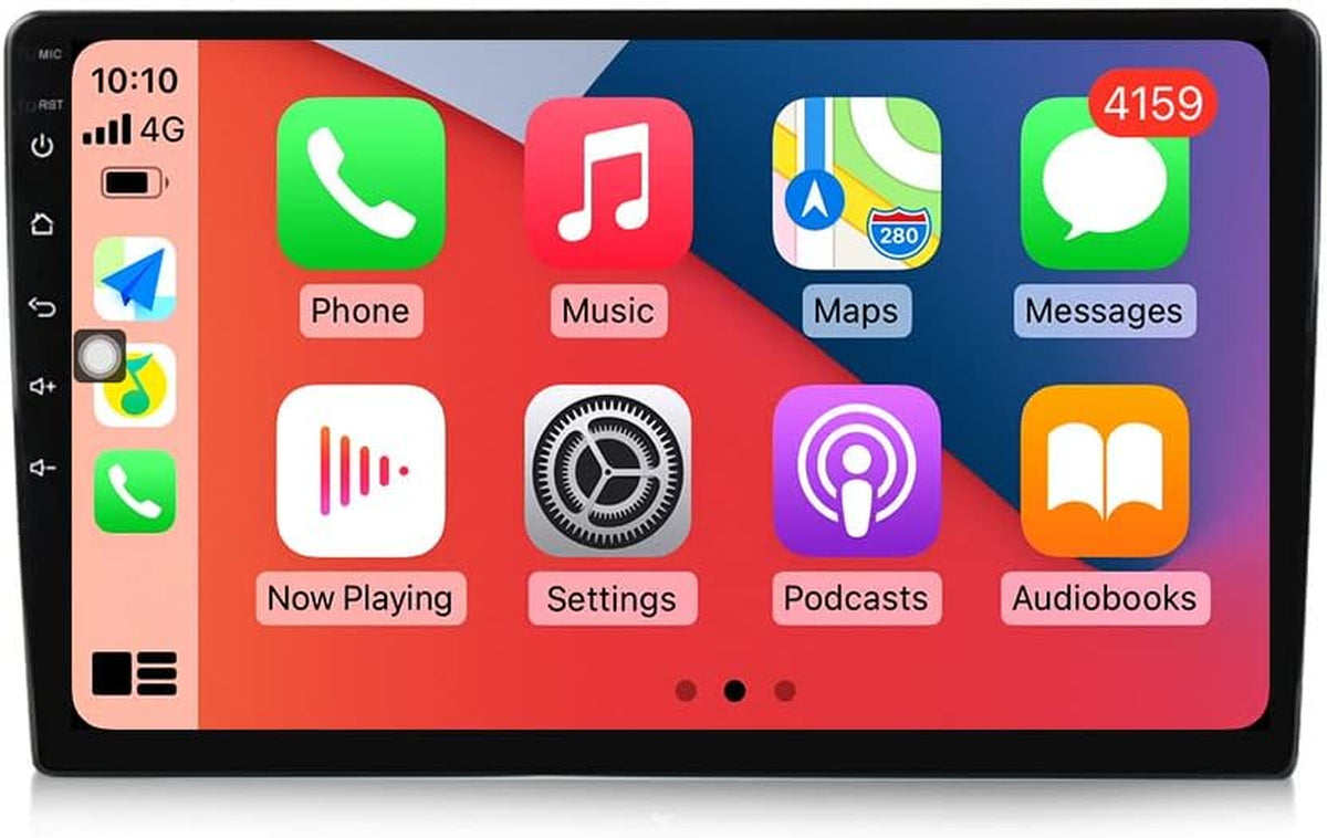 10 Inch Android 11 Head Unit Car Stereo Compatible with Carplay and Android Auto+4G SM Card Slot/Wifi+Gps+Bt, Double Din Car Radio Full AV Output(8Core,2+32G)