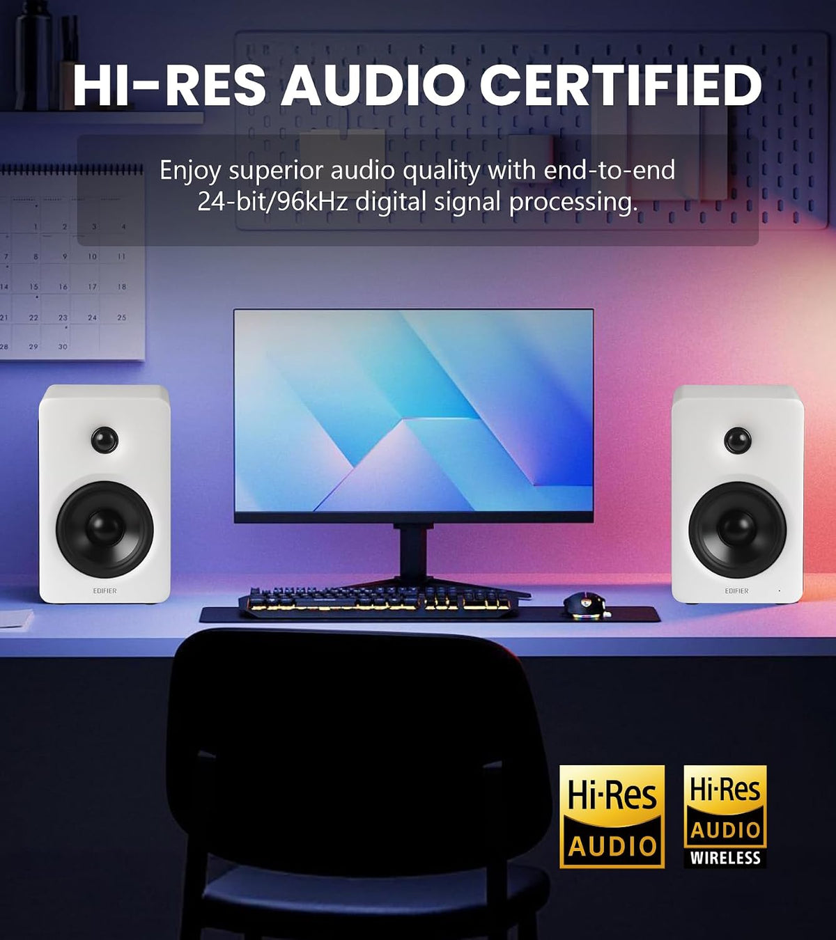 Edifier M90 Desktop Speakers — 100W RMS, White