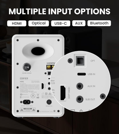 Edifier M90 Desktop Speakers — 100W RMS, White