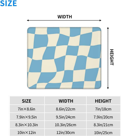 Blue Checkered Mouse Pad — 8.3 × 10.3 in