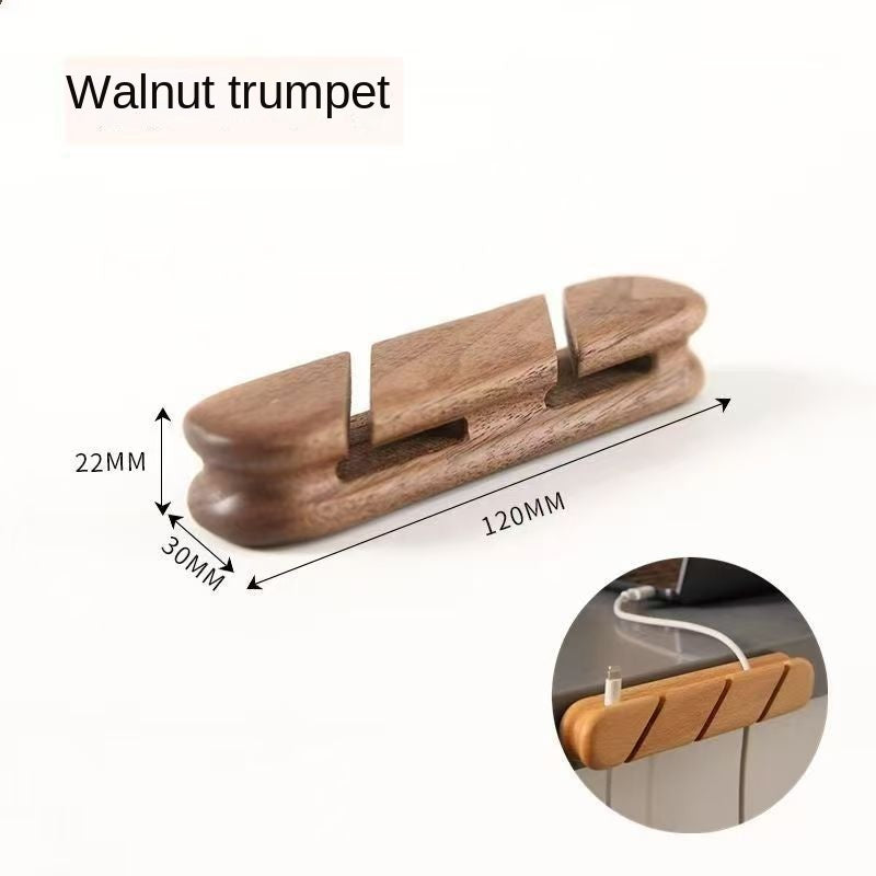 Wooden Desktop Cable Holder