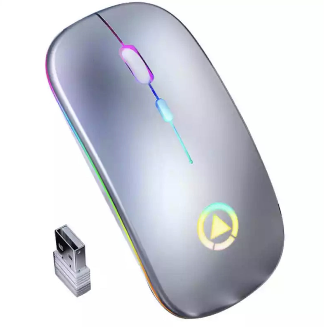 2.4Ghz Wireless Optical Mouse USB Rechargeable RGB Cordless Mice for PC Laptop