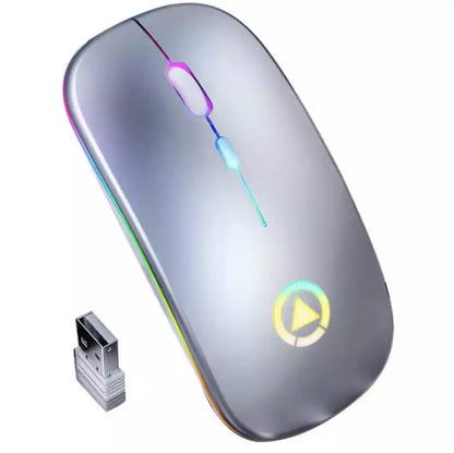 2.4Ghz Wireless Optical Mouse USB Rechargeable RGB Cordless Mice for PC Laptop