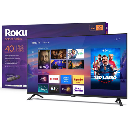 Roku 40" Select Series 1080P Full HD Smart Roku TV with Voice Remote Streaming Live Local News, Sports, & Movies