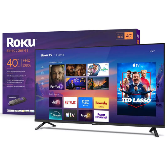 Roku 40" Select Series 1080P Full HD Smart Roku TV with Voice Remote Streaming Live Local News, Sports, & Movies