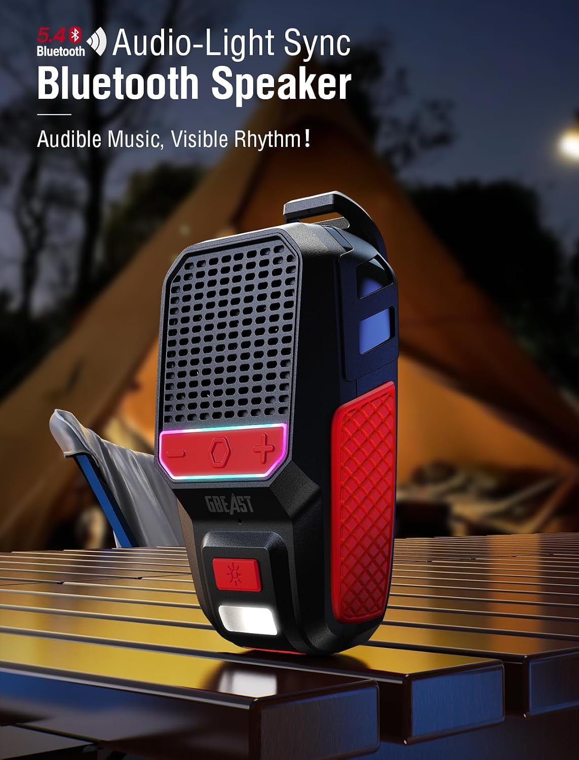 GBEAST Wearable Clip-On Bluetooth Speaker — Red