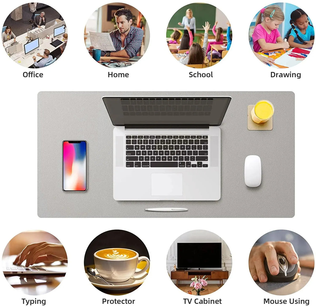 Everyday PU Desk Mat — 60 × 30 cm