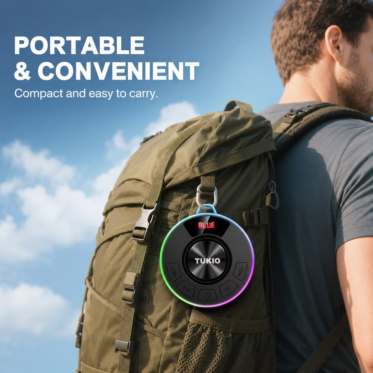 Tukio IPX7 Bluetooth Shower Speaker — RGB Lights