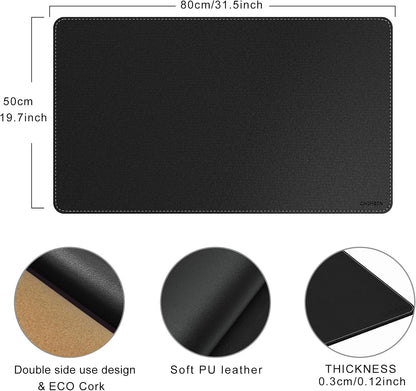 Chihein Cork & PU Leather Desk Mat — 32 × 20 in