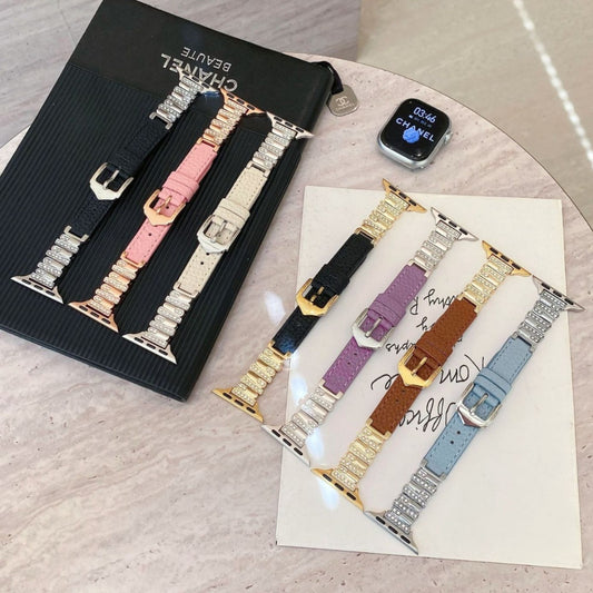 Embellished Leather Band for Apple Watch