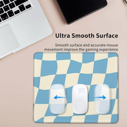 Blue Checkered Mouse Pad — 8.3 × 10.3 in