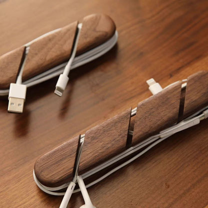 Wooden Desktop Cable Holder