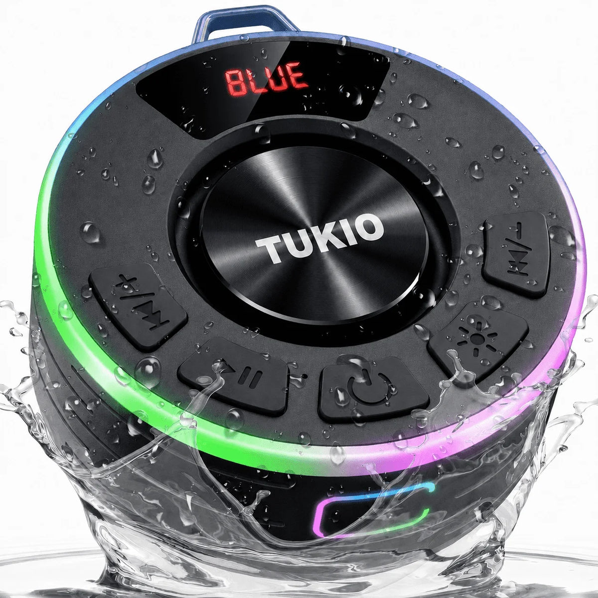 Tukio IPX7 Bluetooth Shower Speaker — RGB Lights