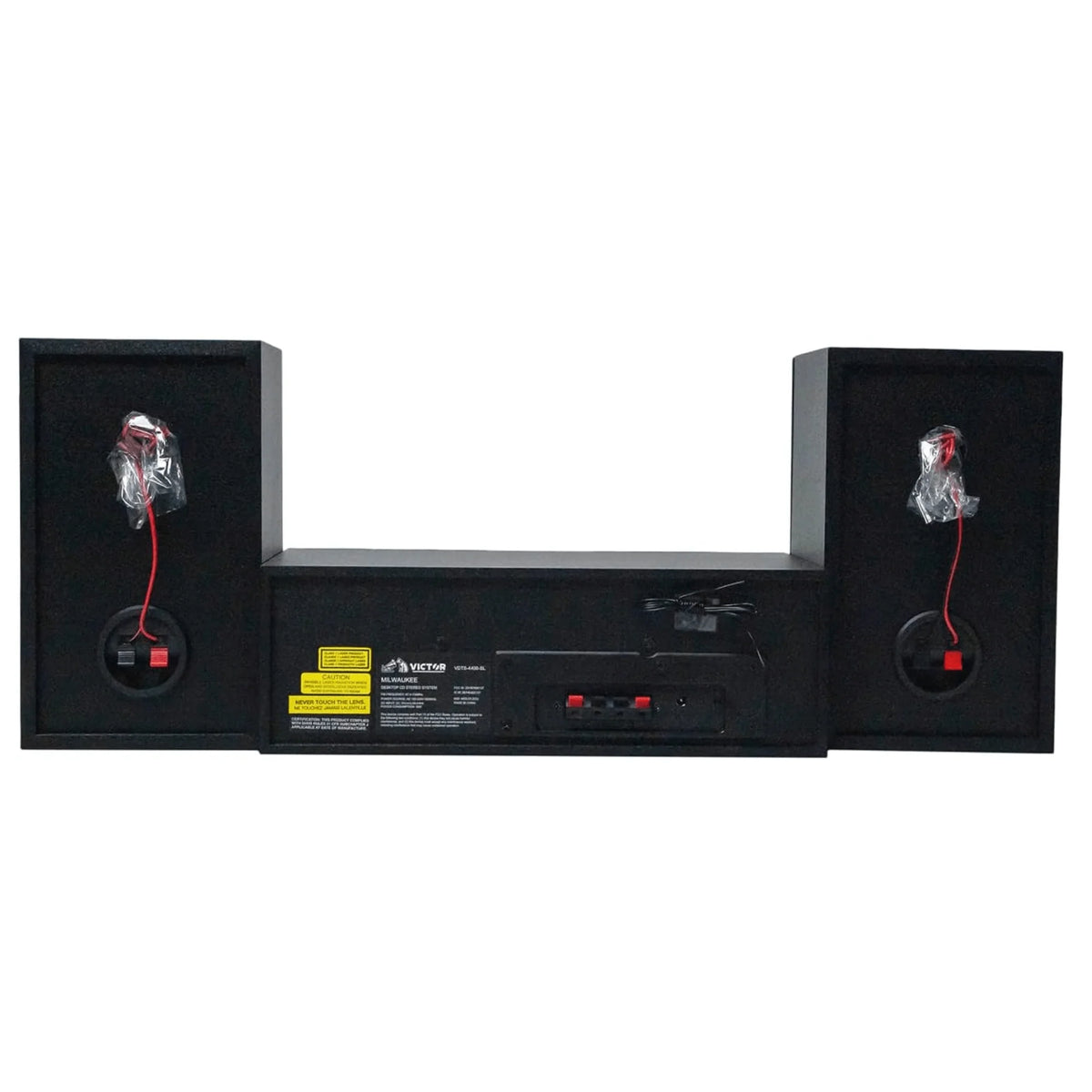 Victor Milwaukee 50W Desktop CD Stereo System W Bluetooth, CD Player & FM Radio