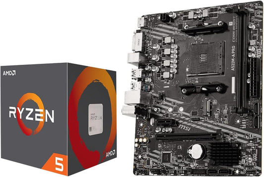 AMD Ryzen 5 5500 Unlocked Desktop Processor with MSI A520M-A PRO Gaming Motherboard (AMD AM4, DDR4, Pcie 4.0, Micro-Atx),