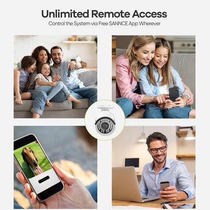 4K POE Security Camera System - 8CH 8MP NVR Recorder with 4PCS 5MP Outdoor Bullet Surveillance Cameras, Power over Ethernet, Easy Mobile Access with APP Alert(No HDD)