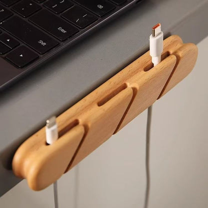 Wooden Desktop Cable Holder