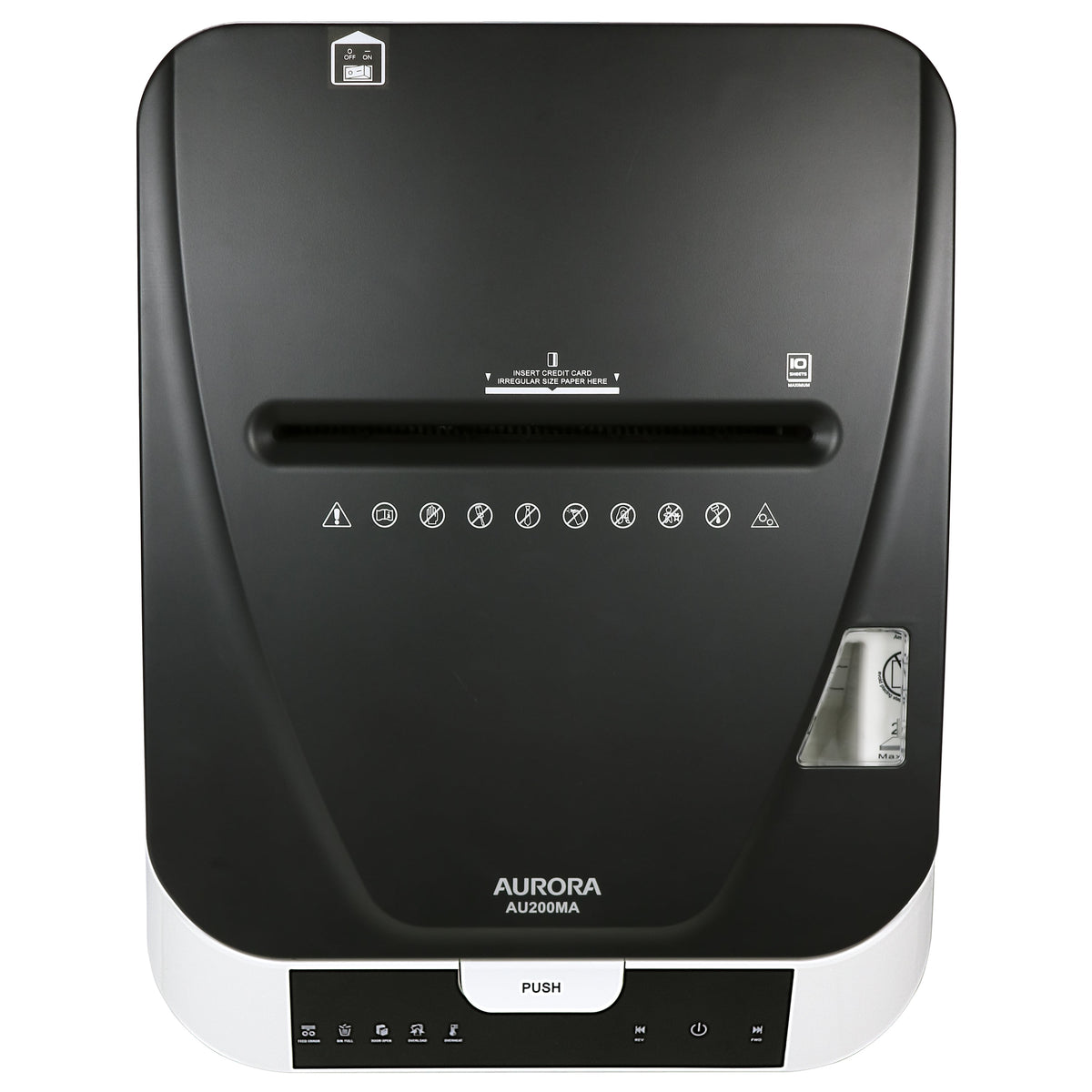 GB Commercial Grade 200-Sheet Auto Feed Micro-Cut Paper Shredder with Pullout Basket
