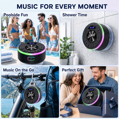 Tukio IPX7 Bluetooth Shower Speaker — RGB Lights