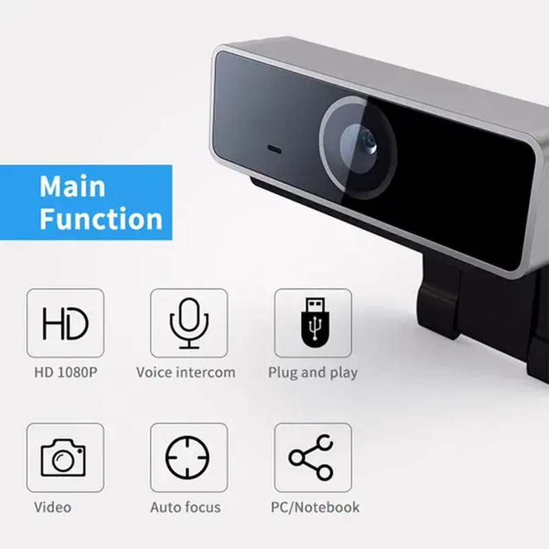 Full HD 1080p USB Webcam with Microphone