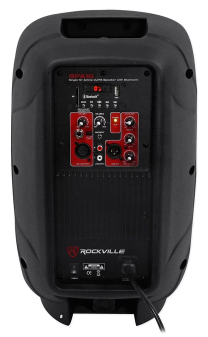 BPA10 10" Professional Powered Active 400W DJ PA Speaker W Bluetooth