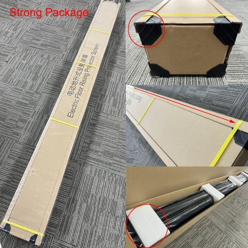 150 Inch Max Electric ALR CLR Rollable Floor Rising Long Throw Projector Screen Grey Crystal Ambient Light Rejecting HD 3D 4K 8K