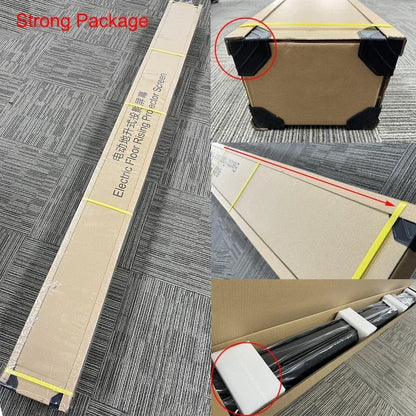 150 Inch Max Electric ALR CLR Rollable Floor Rising Long Throw Projector Screen Grey Crystal Ambient Light Rejecting HD 3D 4K 8K
