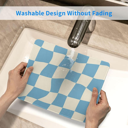 Blue Checkered Mouse Pad — 8.3 × 10.3 in
