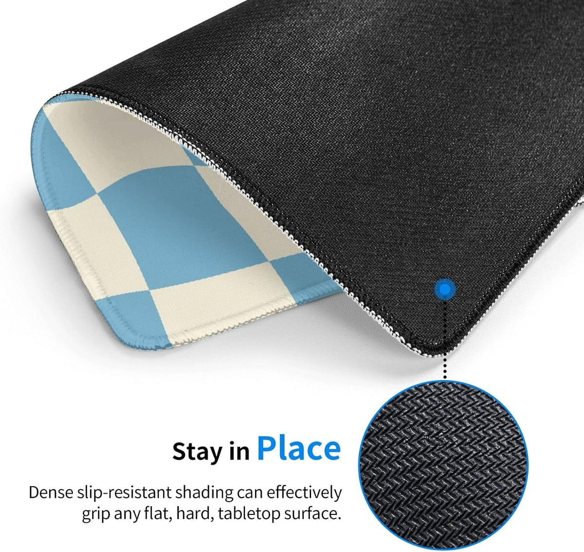 Blue Checkered Mouse Pad — 8.3 × 10.3 in