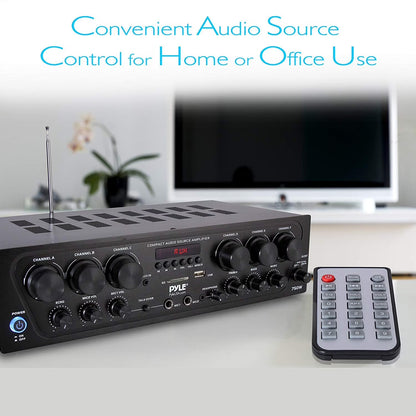 Bluetooth Home Audio 750 Watt 6 Channel Amplifier Stereo Receiver (PTA62BT.5)