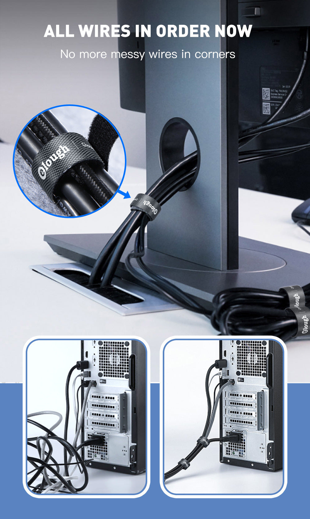Reusable Hook-and-Loop Cable Tie Roll
